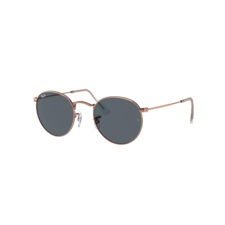 Ray-Ban Unisex Sunglass RB3447 Round Metal Rose Gold - Framekleur: Roségoud, Lenskleur: Blauw
