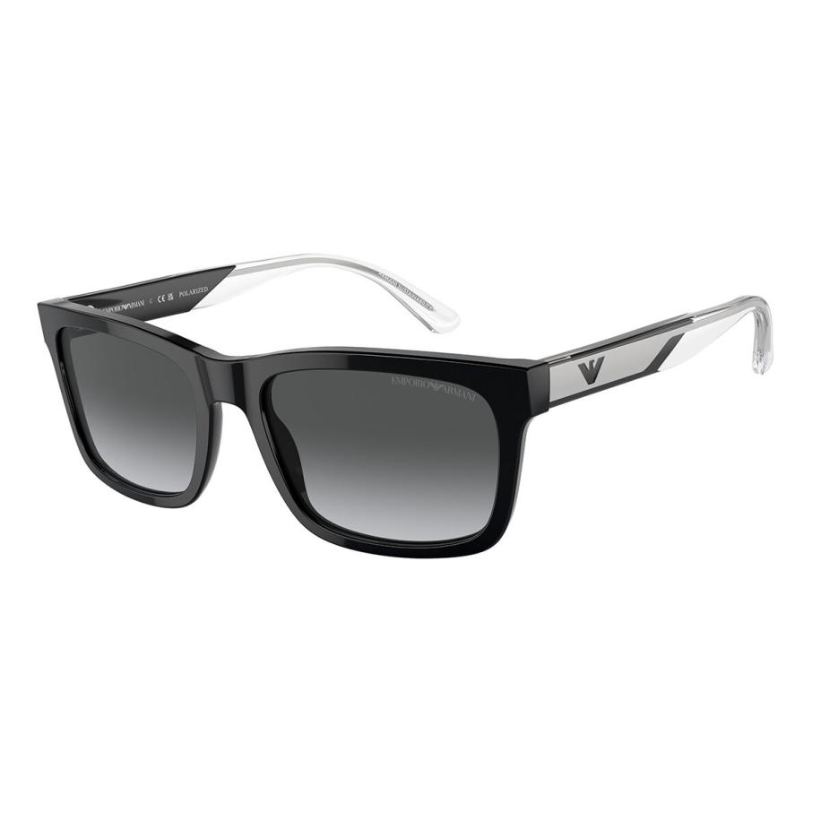 Emporio Armani EA4224F Aziatische pasvorm Polarized 5017T3 Zwart Heren Zonnebril