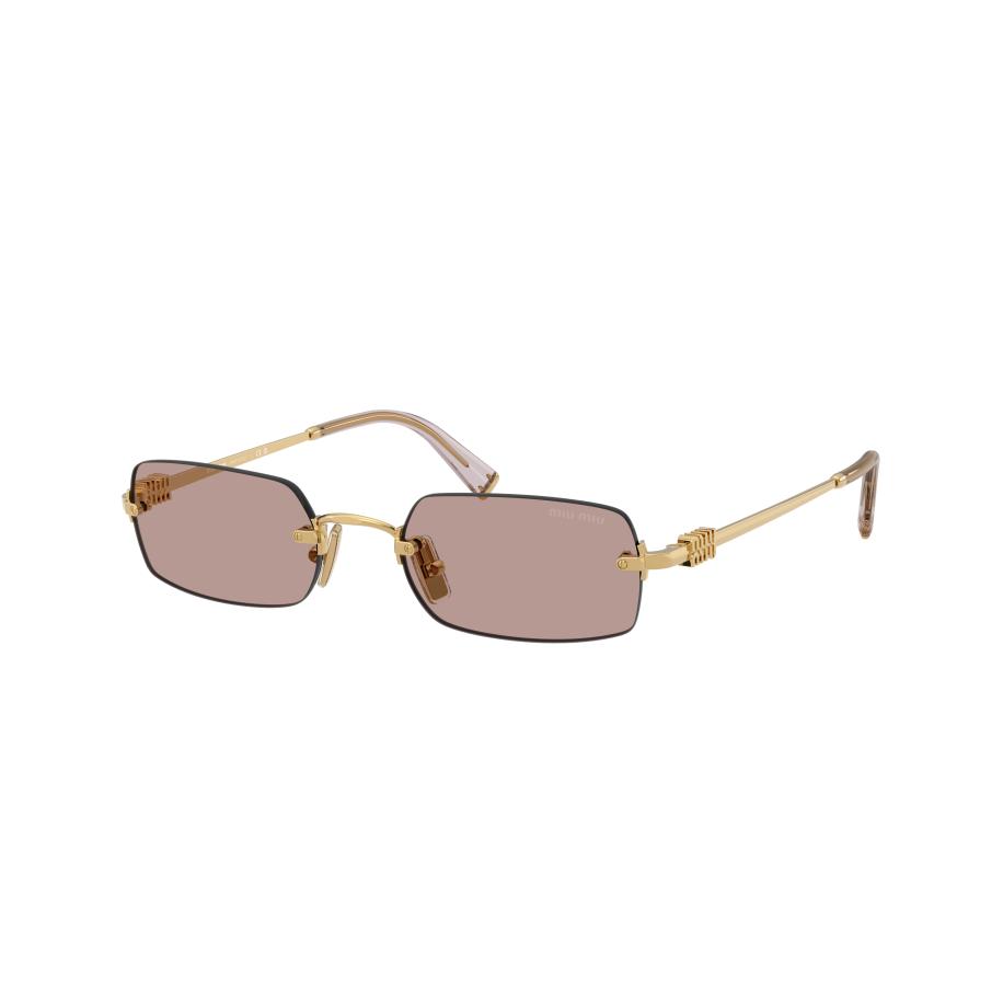 Miu Miu Vrouwelijk Sunglass MU B50S - Framekleur: Goud, Lenskleur: Lichtpaars bruin Multicolor