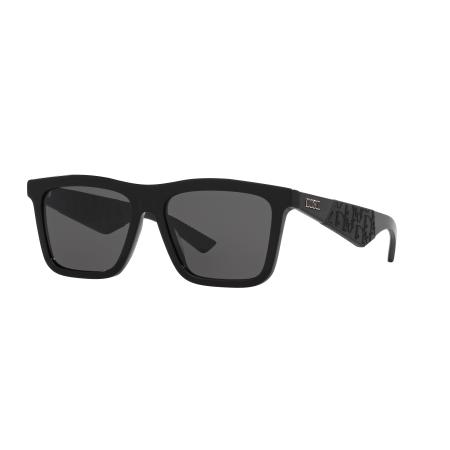 DIOR Mannelijk Sunglass Dior B27 S1I - Framekleur: Glanzend zwart, Lenskleur: Dofgrijs