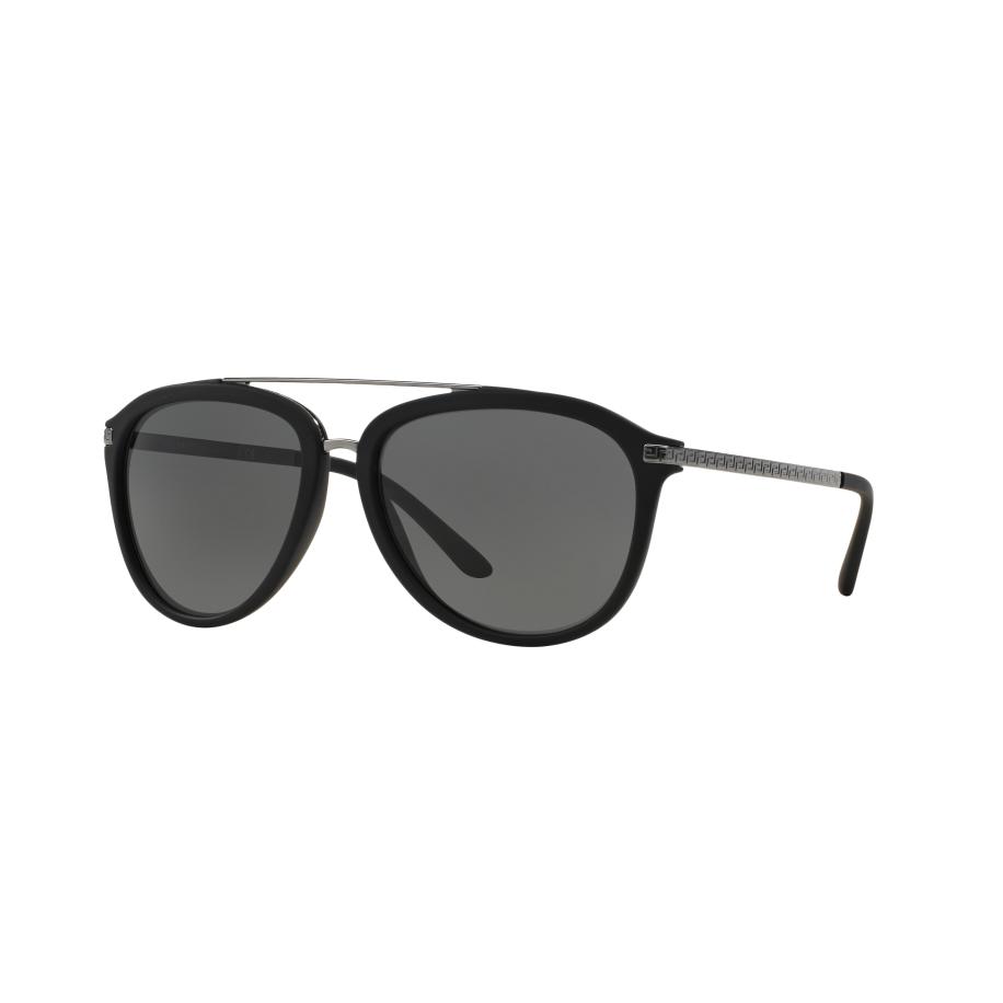 Versace Mannelijk Sunglass VE4299 - Framekleur: Zwart rubber, Lenskleur: Donkergrijs Grijs