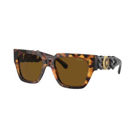 Versace Vrouwelijk Sunglass VE4409 - Framekleur: Havana, Lenskleur: Donkerbruin Polarized