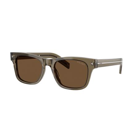 Prada Mannelijk Sunglass PR A17S - Framekleur: Transparant terra, Lenskleur: Donkerbruin