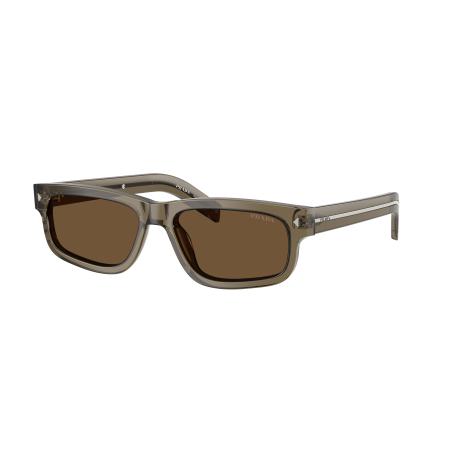 Prada Mannelijk Sunglass PR B11S - Framekleur: Transparant terra, Lenskleur: Donkerbruin