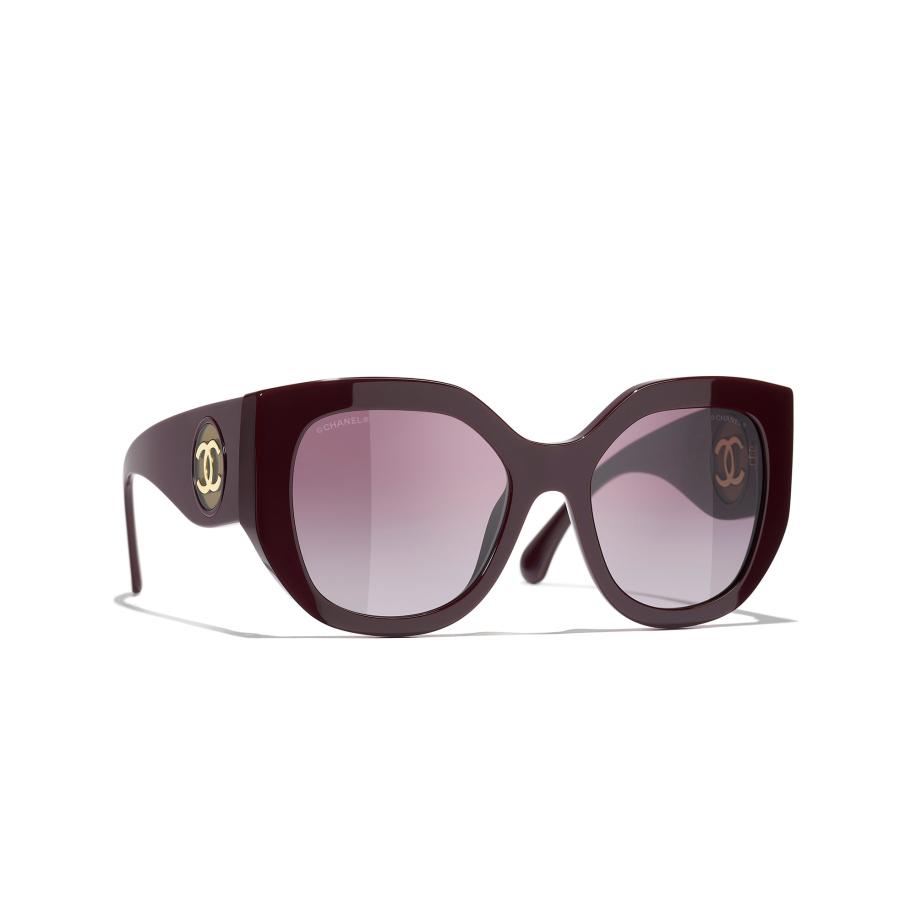 Chanel Vrouwelijk Sunglass Butterfly Sunglasses CH5550 - Framekleur: Rood Vendome, Lenskleur: Paars Paars