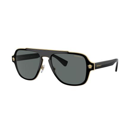 Versace Mannelijk Sunglass VE2199 - Framekleur: Zwart, Lenskleur: Donkergrijs