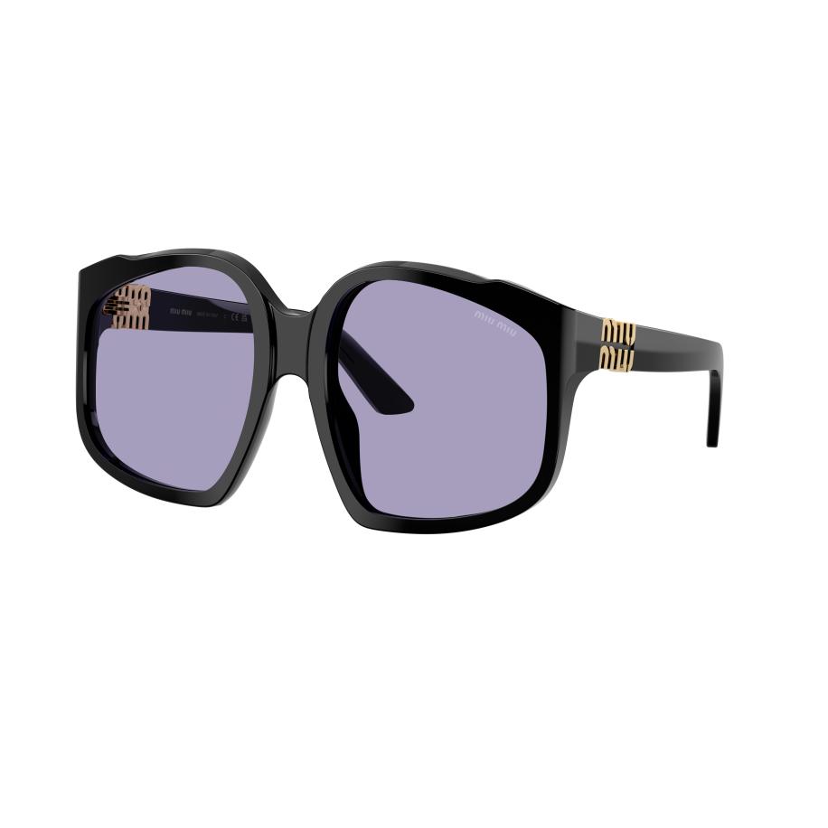 Miu Miu Vrouwelijk Sunglass MU A07S - Framekleur: Zwart, Lenskleur: Violet Paars