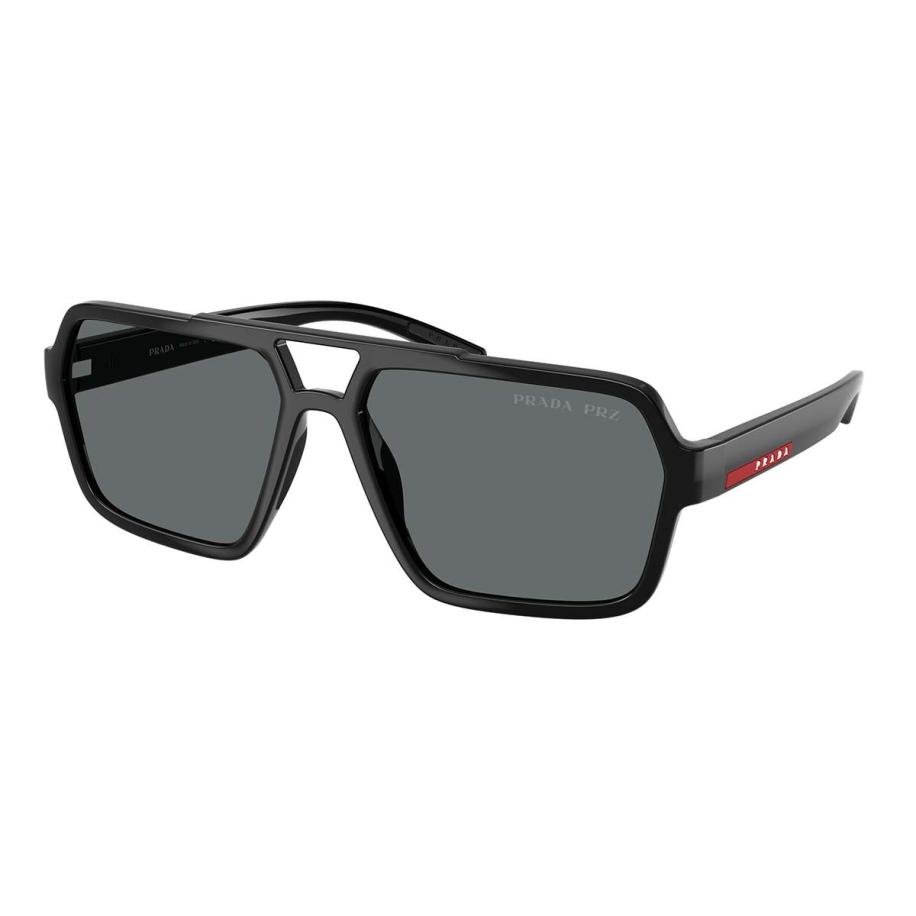 Prada Linea Rossa PS A06S Polarized 1AB02G Zwart Heren Zonnebril Grijs