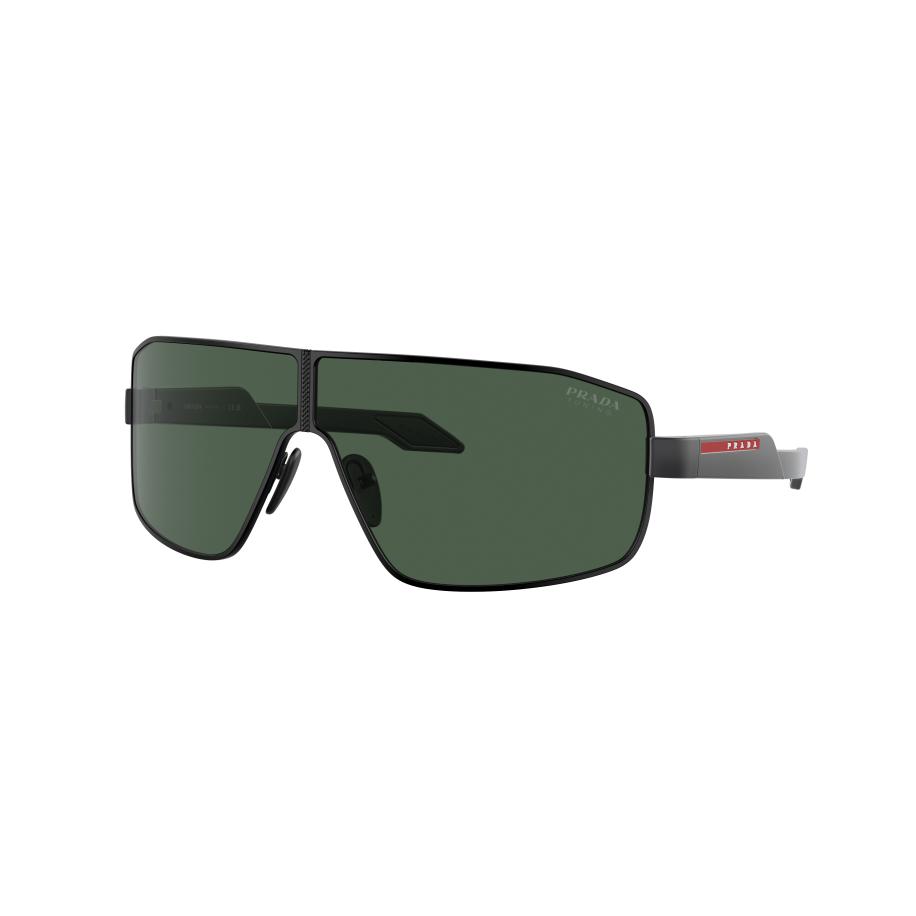 Prada Linea Rossa Mannelijk Sunglass PS 54YS - Framekleur: Zwart, Lenskleur: Donkergroen Groen