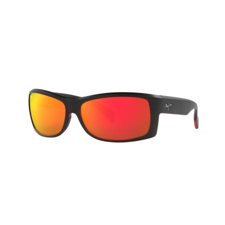 Maui Jim Unisex Sunglass Equator - Framekleur: Zwartmat, Lenskleur: Hawaii Lava U+2122 Mirror Polarized