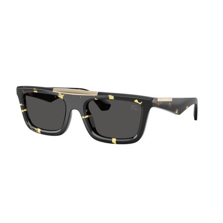 Burberry Mannelijk Sunglass BE4451U - Framekleur: Geel Havana, Lenskleur: Donkergrijs