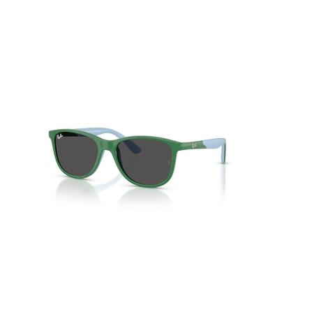 Ray-Ban Rb9077s Kids Bio-based zonnebril Groen Op Rubber Lichtblauw montuur Grijs glazen 49-16