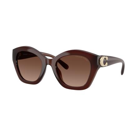Coach Vrouwelijk Sunglass HC8421U CAD31 - Framekleur: Melkachtig hazel, Lenskleur: Bruin Gradiënt Polar
