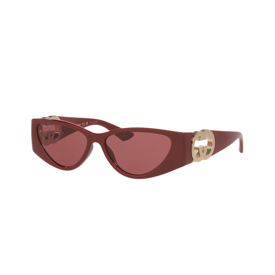 Gucci Vrouwelijk Sunglass GG1824S - Framekleur: Bordeaux, Lenskleur: Rood Rood