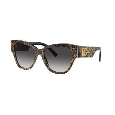 Dolce&Gabbana Vrouwelijk Sunglass DG4449 - Framekleur: Luipaard bruin op zwart, Lenskleur: Grijs Gradiënt