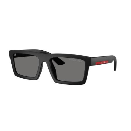 Prada Linea Rossa Mannelijk Sunglass PS A07S - Framekleur: Matzwart, Lenskleur: Donkergrijs Polar