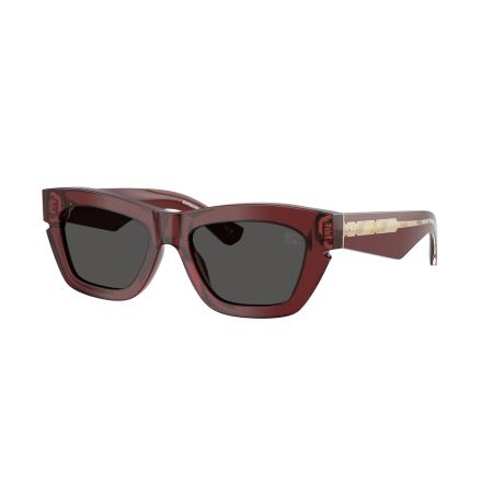 Burberry Vrouwelijk Sunglass BE4454 - Framekleur: Bordeaux, Lenskleur: Donkergrijs