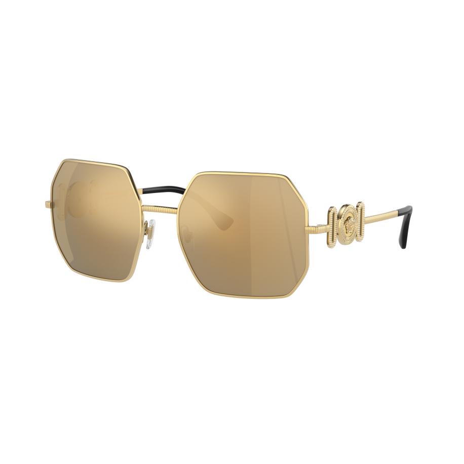 Versace Vrouwelijk Sunglass VE2248 - Framekleur: Goud, Lenskleur: Bruin Gespiegeld Goud Multicolor