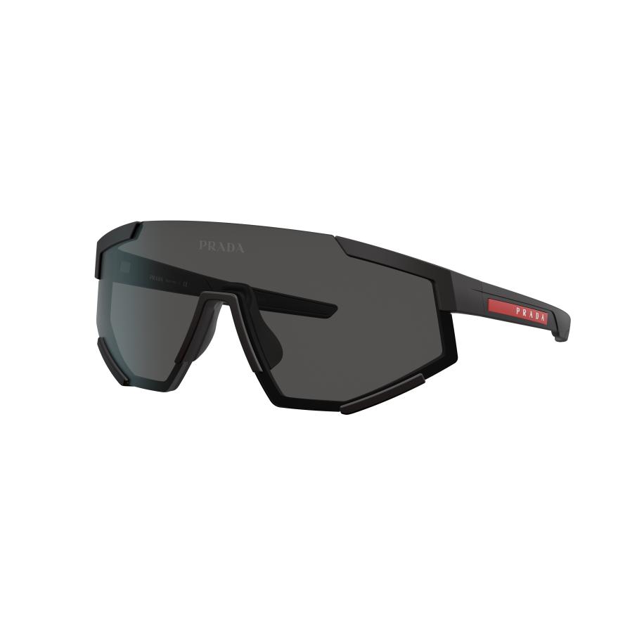 Prada Linea Rossa Mannelijk Sunglass PS 4WS - Framekleur: Zwart rubber, Lenskleur: Donkergrijs Grijs