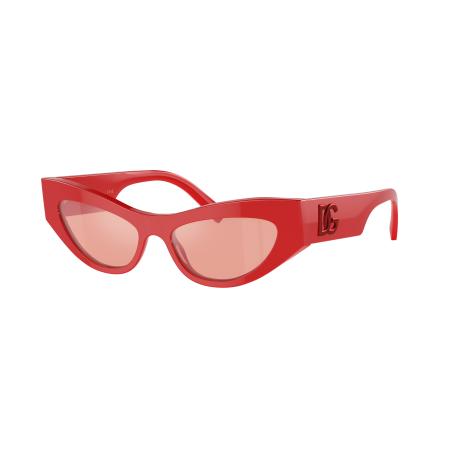 Dolce&Gabbana Vrouwelijk Sunglass DG4450 - Framekleur: Rood, Lenskleur: Roze gespiegeld roze