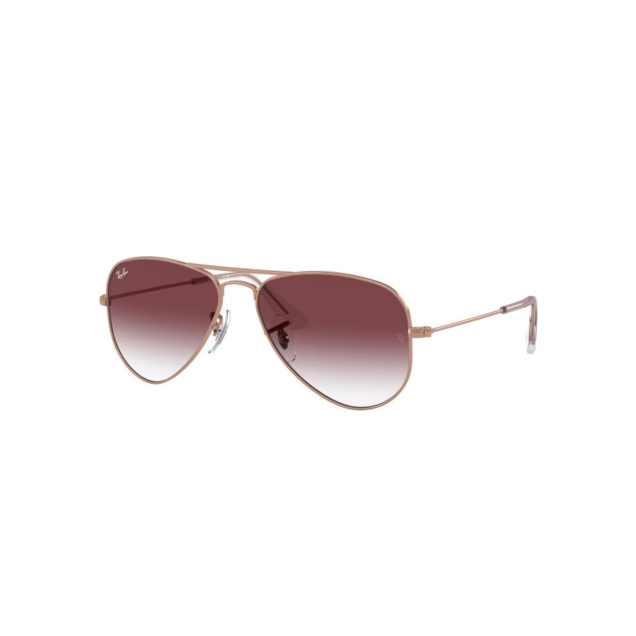 Ray-Ban Unisex Sunglass RB9506S Aviator Kids - Framekleur: Roségoud, Lenskleur: Gradiënt donkerviolet Multicolor