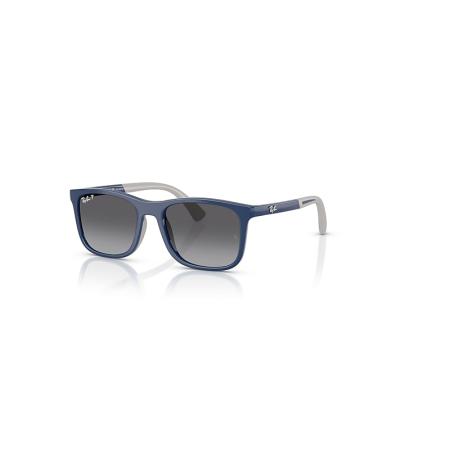Ray-Ban Rb9084s Kids Bio-based zonnebril Blauw Op Rubber Grijs montuur Bruin glazen Gepolariseerd 47-16