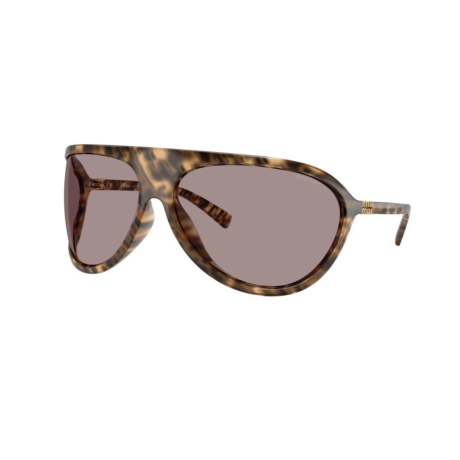 Miu Miu Vrouwelijk Sunglass MU A01S - Framekleur: Havana, Lenskleur: Lichtpaars bruin Multicolor