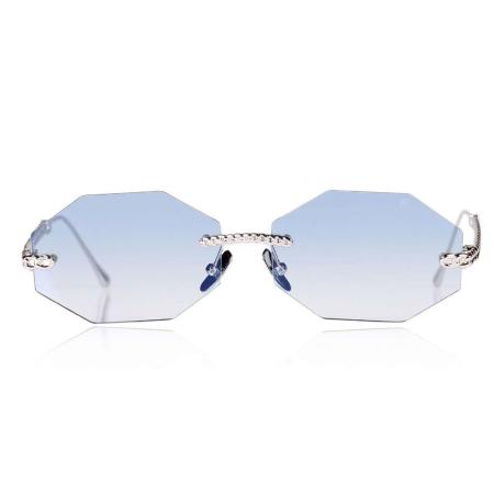 Anna-Karin Karlsson CHAIN NEST SUN - OCTAGONAL Wit Goud Blauw Zilver Dames Zonnebril