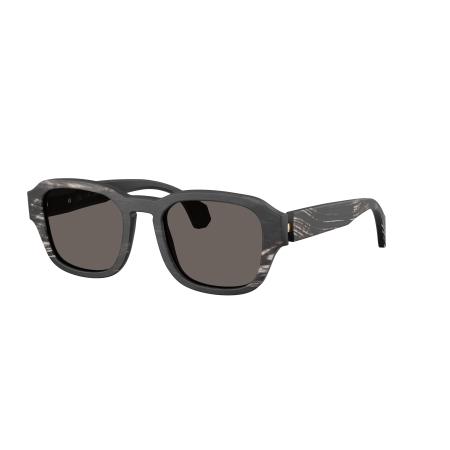 Alain Mikli Unisex Sunglass A05523CO - Framekleur: Gestreept zwart hoorn, Lenskleur: Donkergrijs