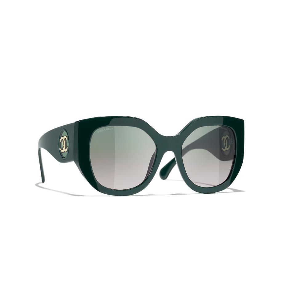 Chanel Vrouwelijk Sunglass Butterfly Sunglasses CH5550 - Framekleur: Groen Vendome, Lenskleur: Groen Groen