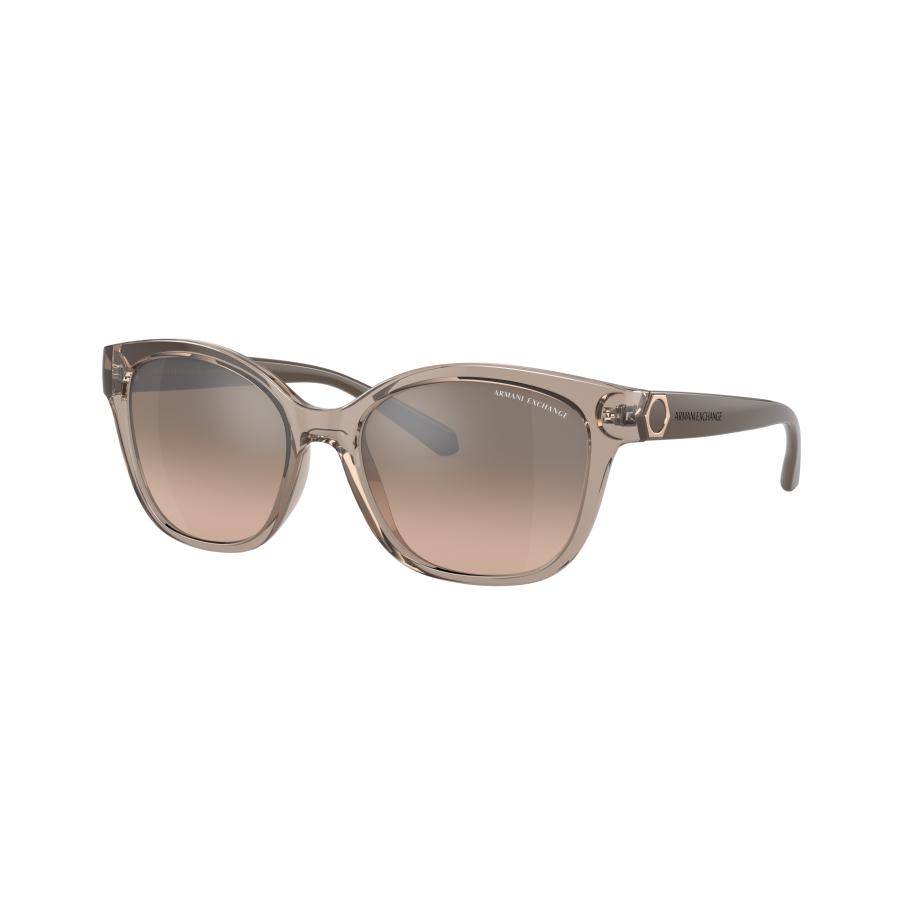 Armani Exchange Vrouwelijk Sunglass AX4127S - Framekleur: Bruin, Lenskleur: Bruin Gespiegeld Zilver Gradiënt Multicolor