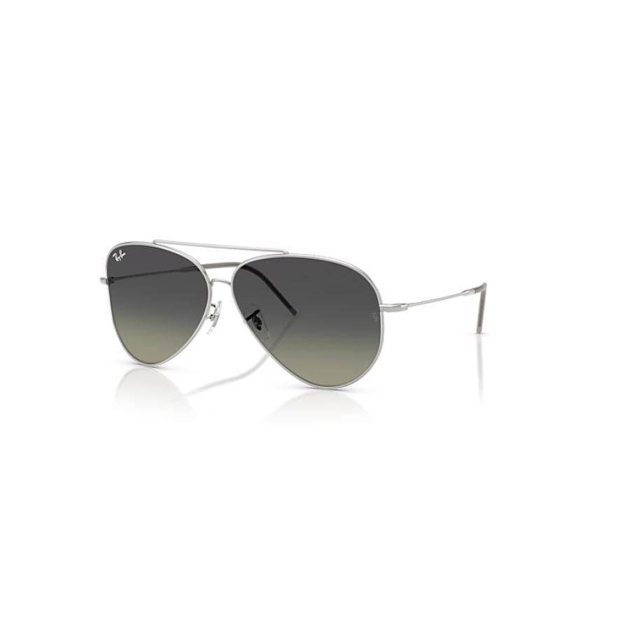 Ray-Ban Aviator Reverse zonnebril Zilver montuur Grijs glazen 62-11 Zilver
