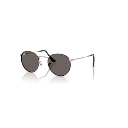 Ray-Ban Round Metal zonnebril Mat Zilver montuur Grijs glazen 50-21