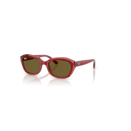 Ray-Ban State Street Kids zonnebril Top Rood En Oranje En Lichtpaars montuur Bruin glazen 48-17