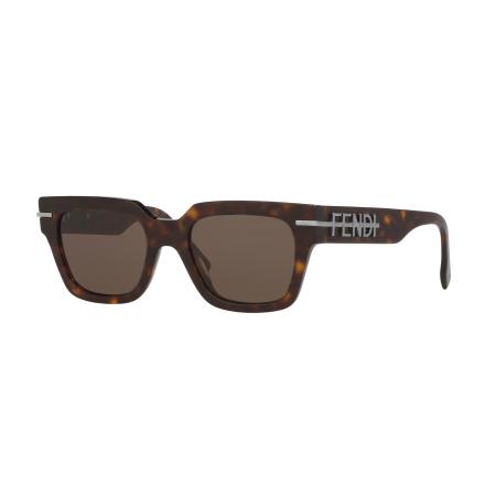 Fendi Mannelijk Sunglass FE40078I - Framekleur: Tortoise, Lenskleur: Bruin