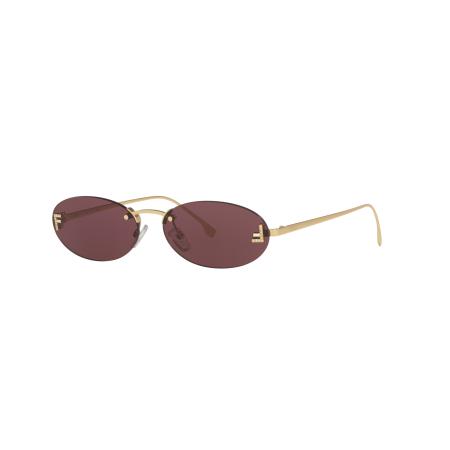 Fendi Vrouwelijk Sunglass Fe4075Us - Framekleur: Goud, Lenskleur: Paars
