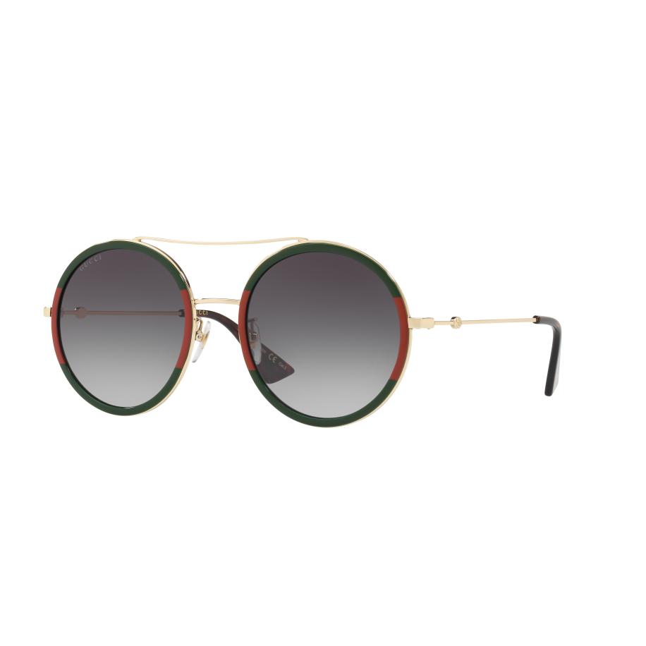 Gucci Vrouwelijk Sunglass GG0061S - Framekleur: Tortoise goud, Lenskleur: Groen Groen
