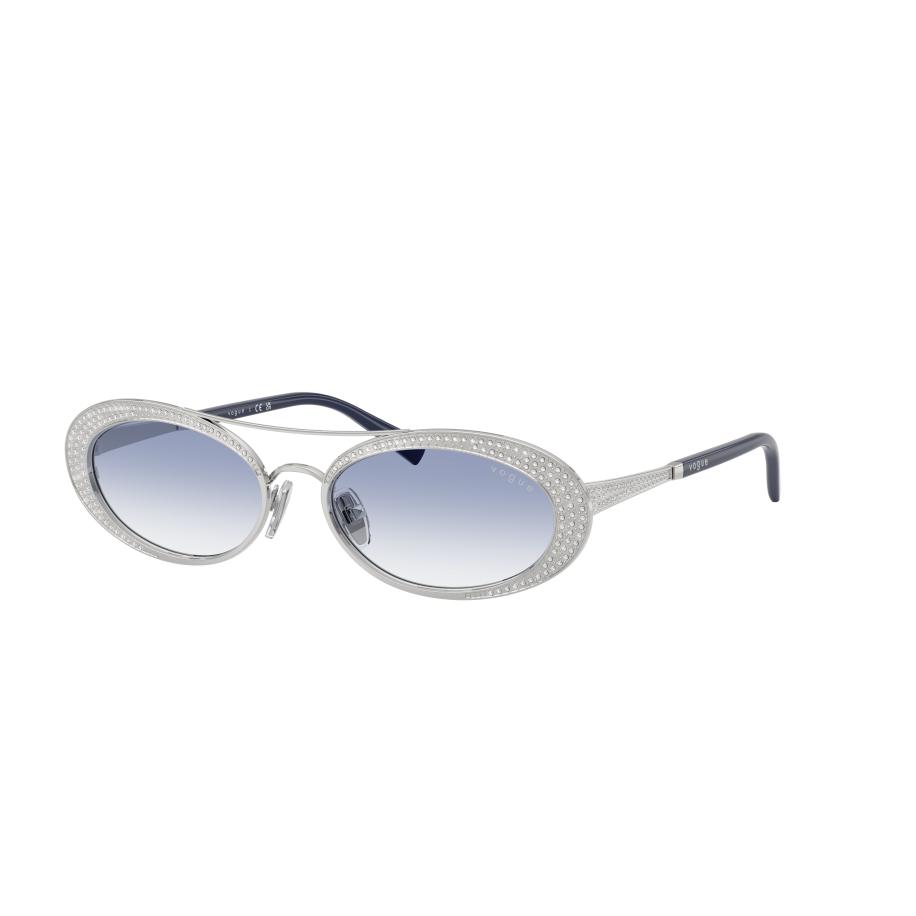Vogue Eyewear Vrouwelijk Sunglass VO4348SB - Framekleur: Zilver, Lenskleur: Helder gradiënt blauw Blauw