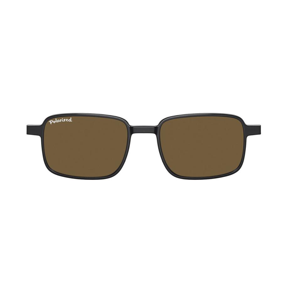 Heren Rechthoek Clip-On TR90 Zwart Zonnebril - SmartBuy Collection