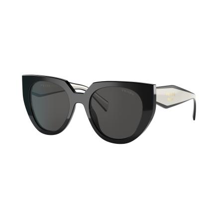 Prada Vrouwelijk Sunglass PR 14WS - Framekleur: Zwart/talk, Lenskleur: Donkergrijs