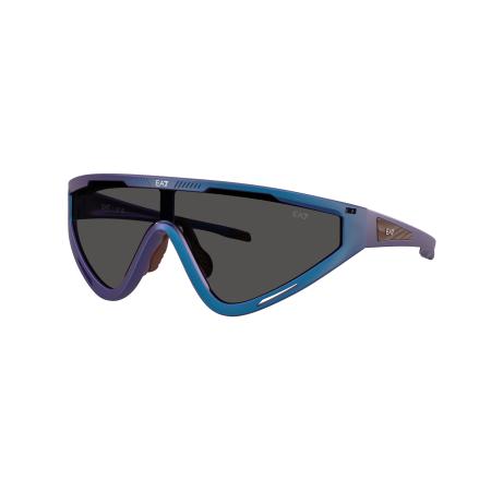 EA7 Mannelijk Sunglass Q74001 - Framekleur: Mat iriserend blauw, Lenskleur: Donkergrijs