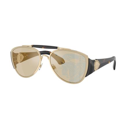 Burberry Unisex Sunglass BE3161 - Framekleur: Lichtgoud, Lenskleur: Dark Brown Tampo Gold