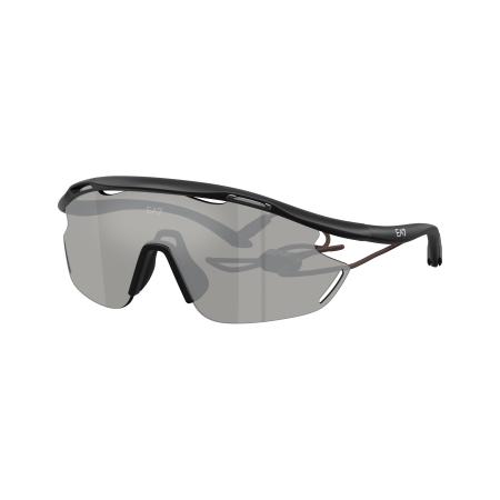 EA7 Mannelijk Sunglass Q74002 - Framekleur: Matzwart, Lenskleur: Lichtgrijs gespiegeld zilver