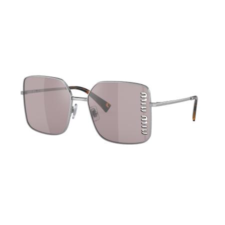 Miu Miu Vrouwelijk Sunglass MU 51YS - Framekleur: Zilver, Lenskleur: Violet gespiegeld flash zilver