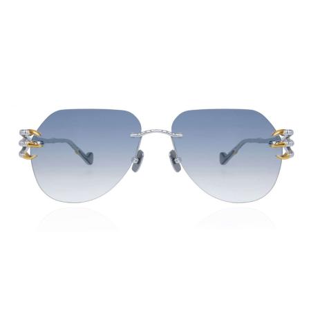 Anna-Karin Karlsson THE CLAW & THE NEST - PILOT Wit Goud Zilver Dames Zonnebril