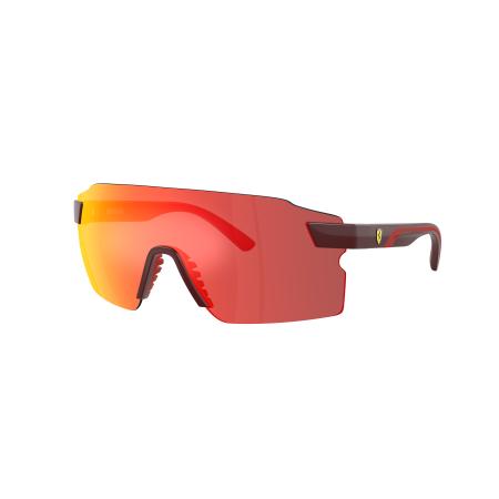 Scuderia Ferrari Mannelijk Sunglass FZ6024U - Framekleur: Rood bordeaux, Lenskleur: Donkergrijs gespiegeld rood/geel