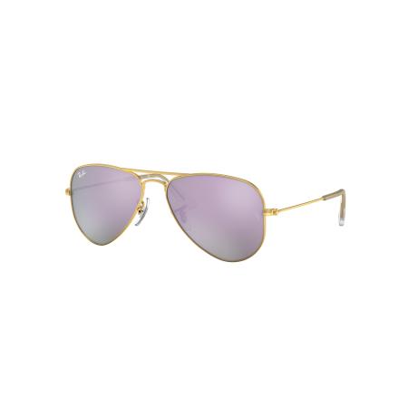 Ray-Ban Unisex Sunglass RB9506S Aviator Kids - Framekleur: Goud, Lenskleur: Lila Flash