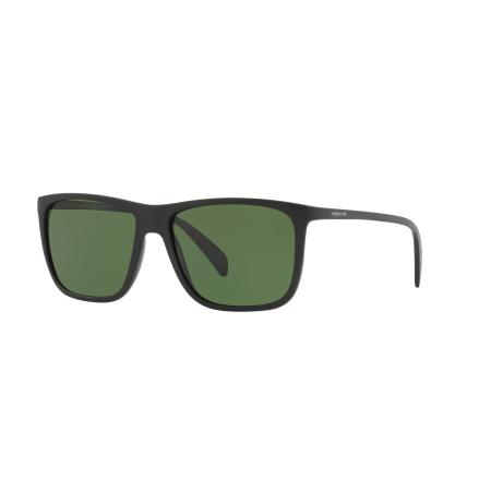 Sunglass Hut Collection Mannelijk Sunglass HU2004 - Framekleur: Matzwart, Lenskleur: Polarized Groen Classic G-15