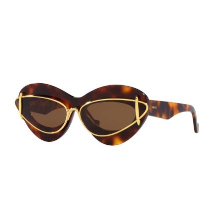 Loewe Vrouwelijk Sunglass Double Frame LW40119I - Framekleur: Tortoise, Lenskleur: Bruin