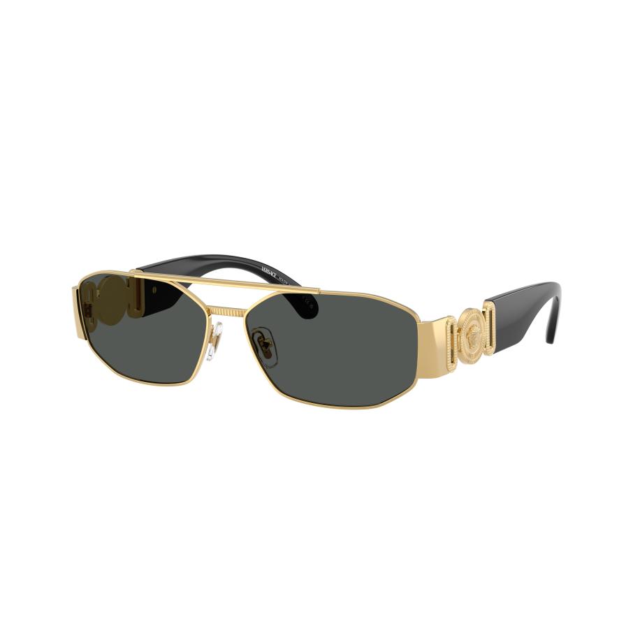 Versace Mannelijk Sunglass VE2287 - Framekleur: Goud, Lenskleur: Donkergrijs Grijs